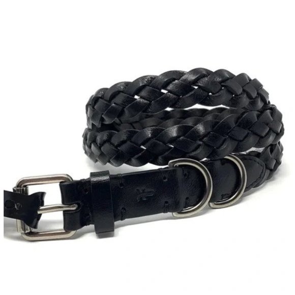 Frye Narrow Braided Leather Belt NWT